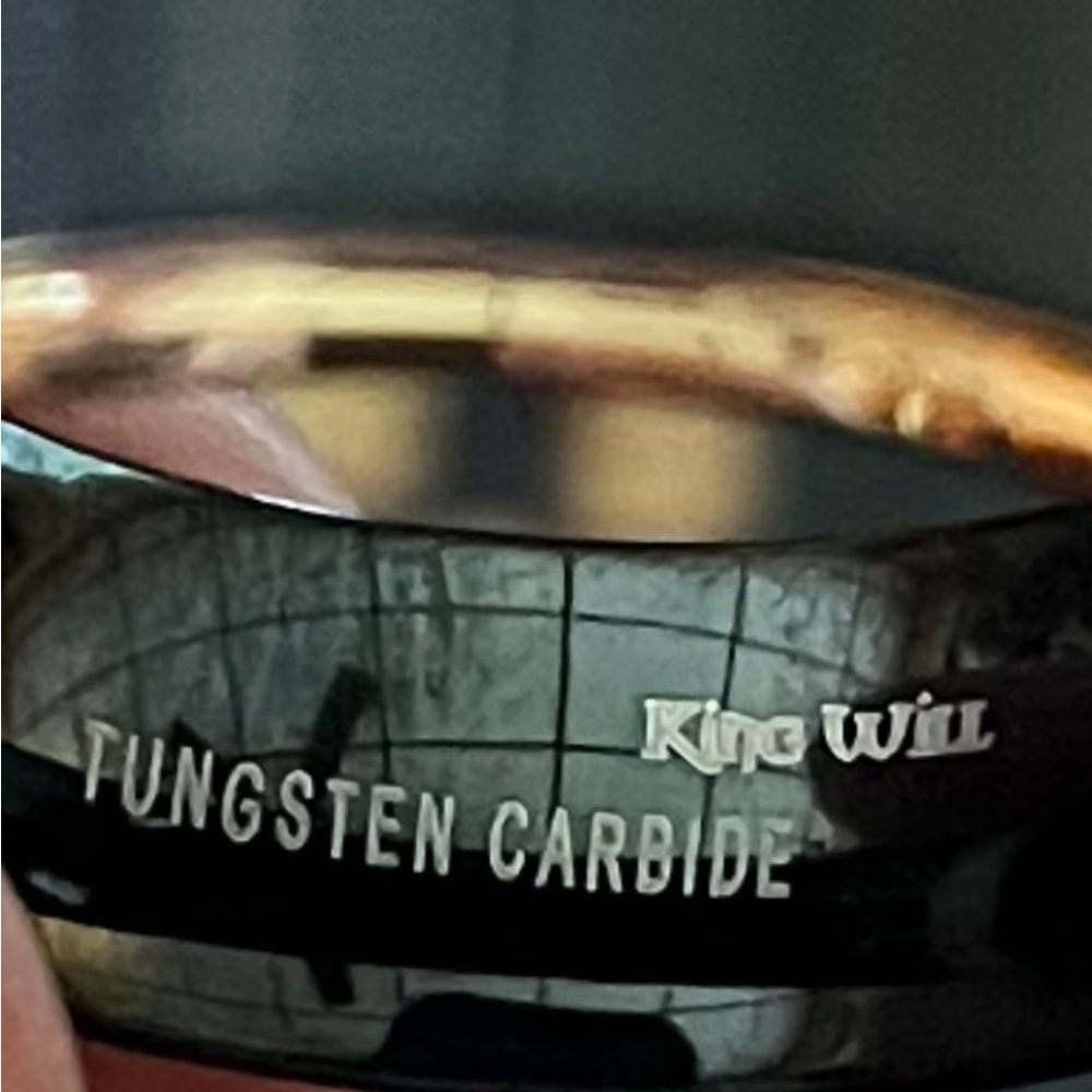 King Will Gold And Black Plated Tungsten Carbide 8mm Ring Size 10 New - Picture 2 of 16